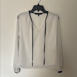 White and Black Polka Dot Women's Top